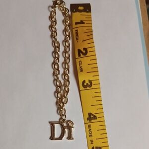 Gold Chain Bracelet with Initial Charm